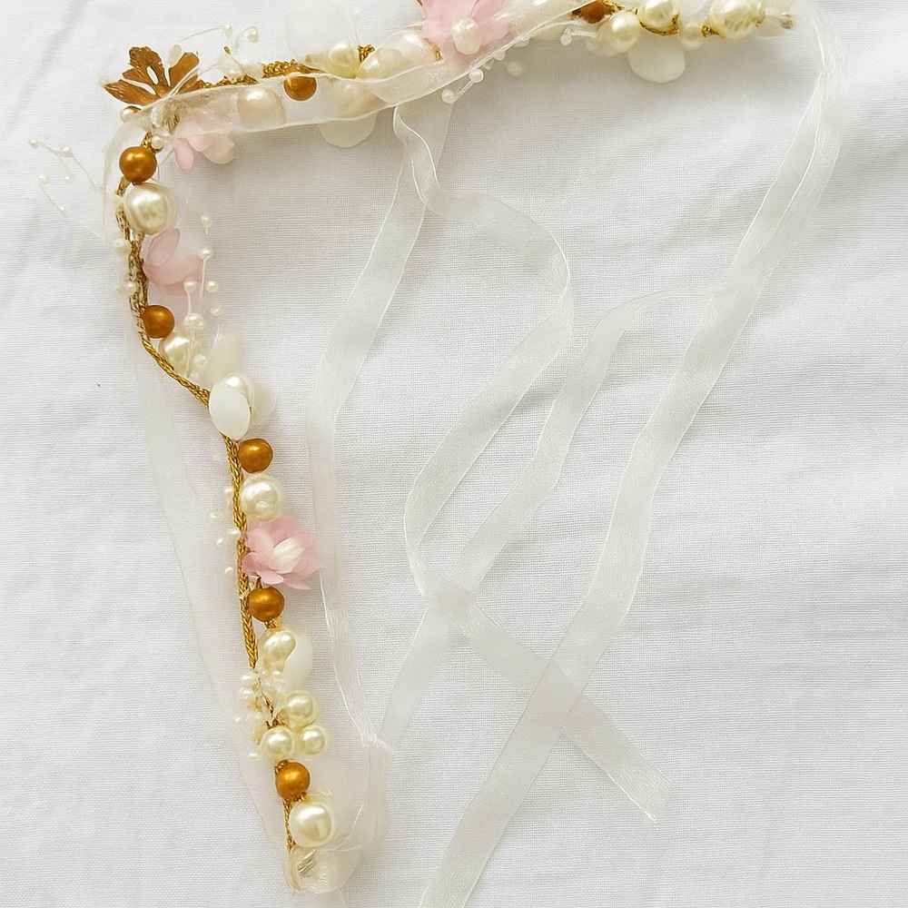 Elegant Floral Pearl Headband